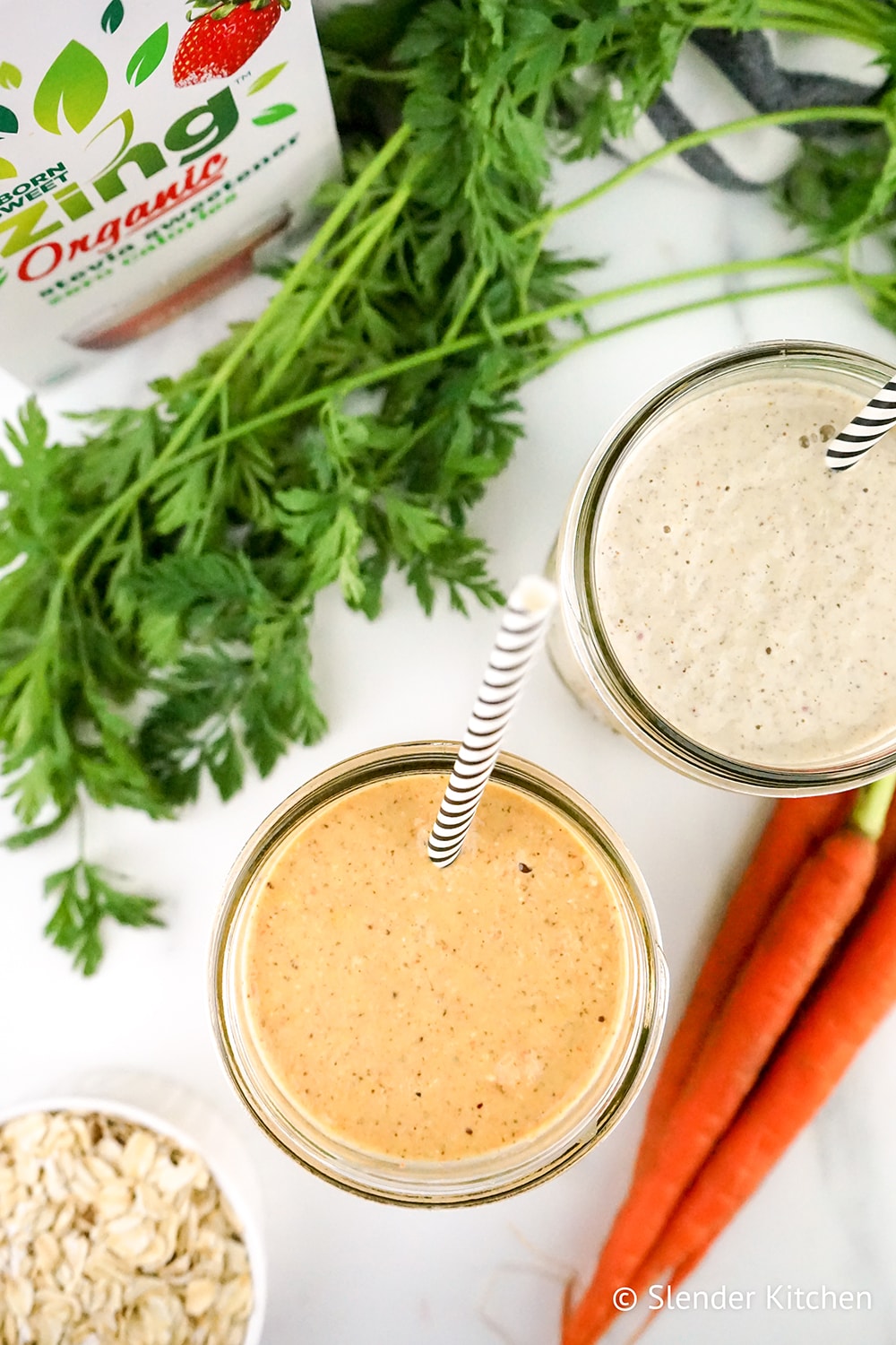 Overnight Oat Smoothies with carrots.