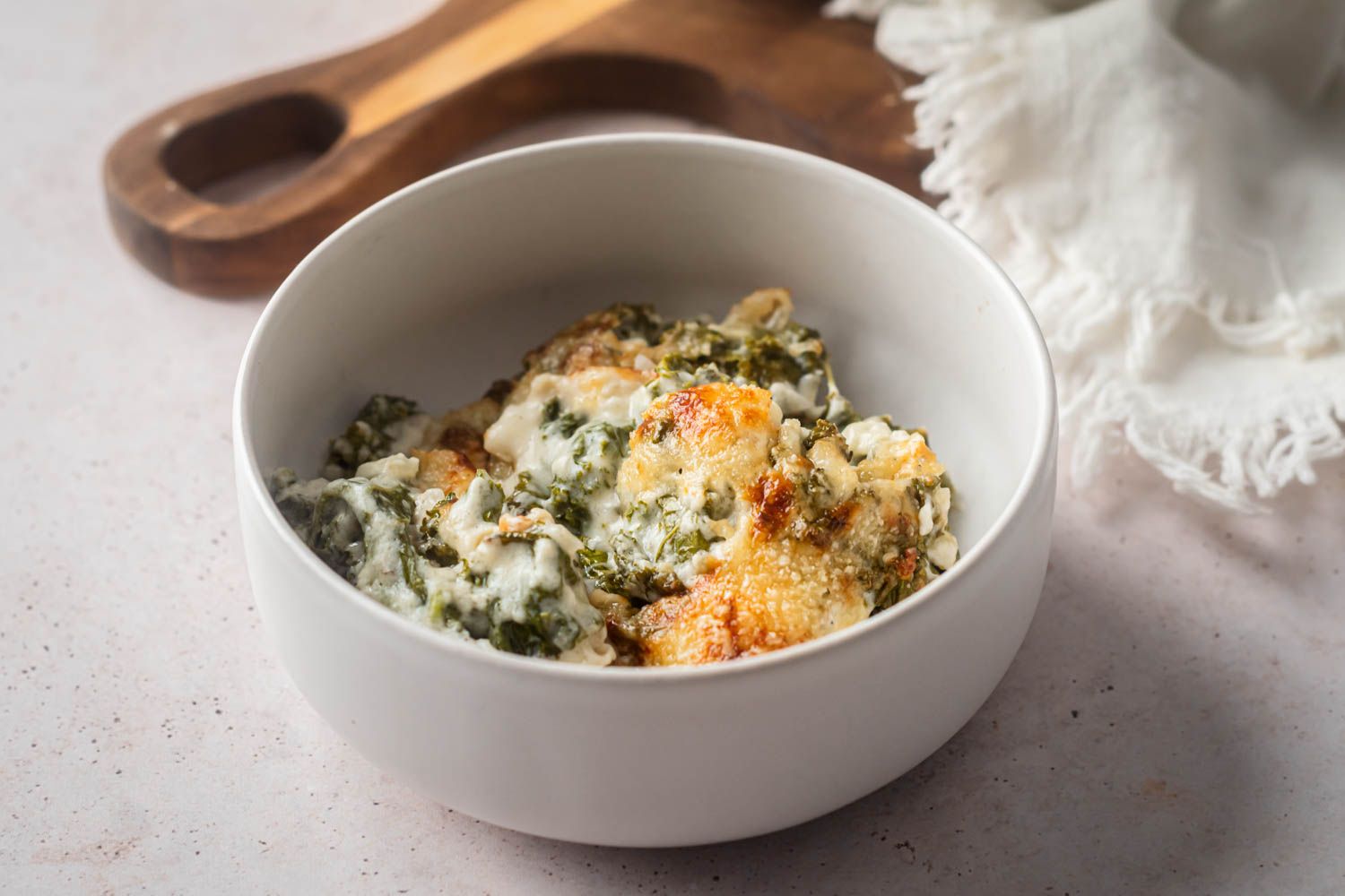 Creamed parmesan kale with tender kale in a light cream sauce with melted Parmesan cheese.