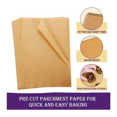 200 Pcs Unbleached Parchment Paper Baking Sheets, 12 x 16 Inch, Precut Non-Stick Parchment Sheets for Baking, Cooking, Grilling, Air Fryer and Steaming - Unbleached, Fit for Half Sheet Pans