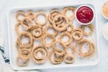 Baked Onion Rings on a Baking Dish