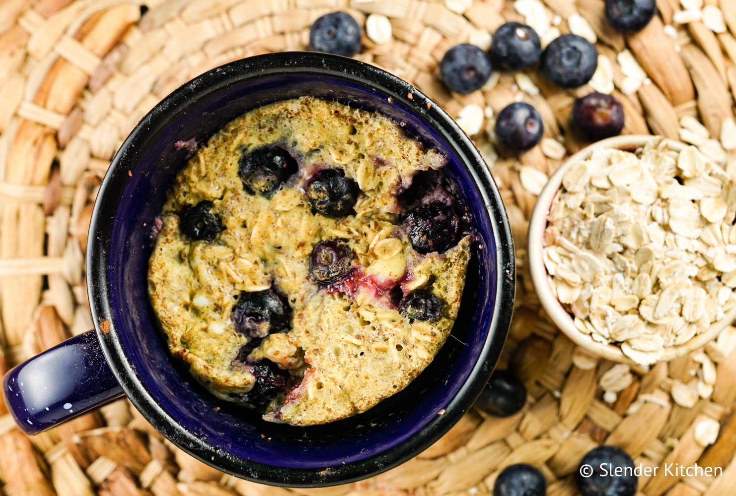 Microwave Blueberry Oatmeal Muffin Slender Kitchen