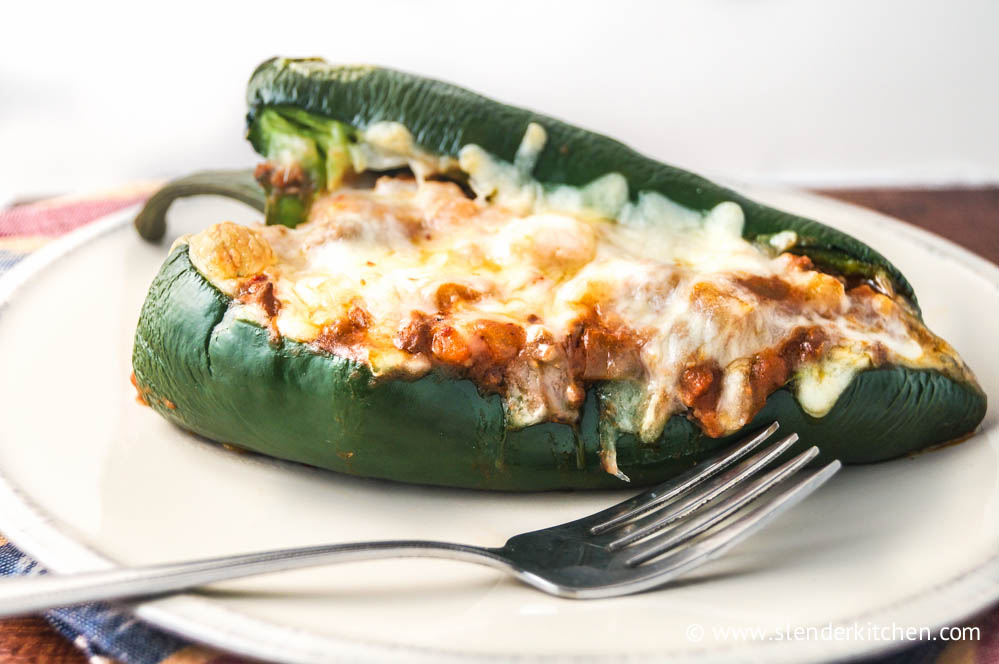 Cheesy Chicken and Cauliflower Stuffed Poblano Peppers ...
