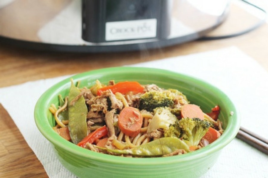 Slow Cooker Pork Lo Mein Slender Kitchen
