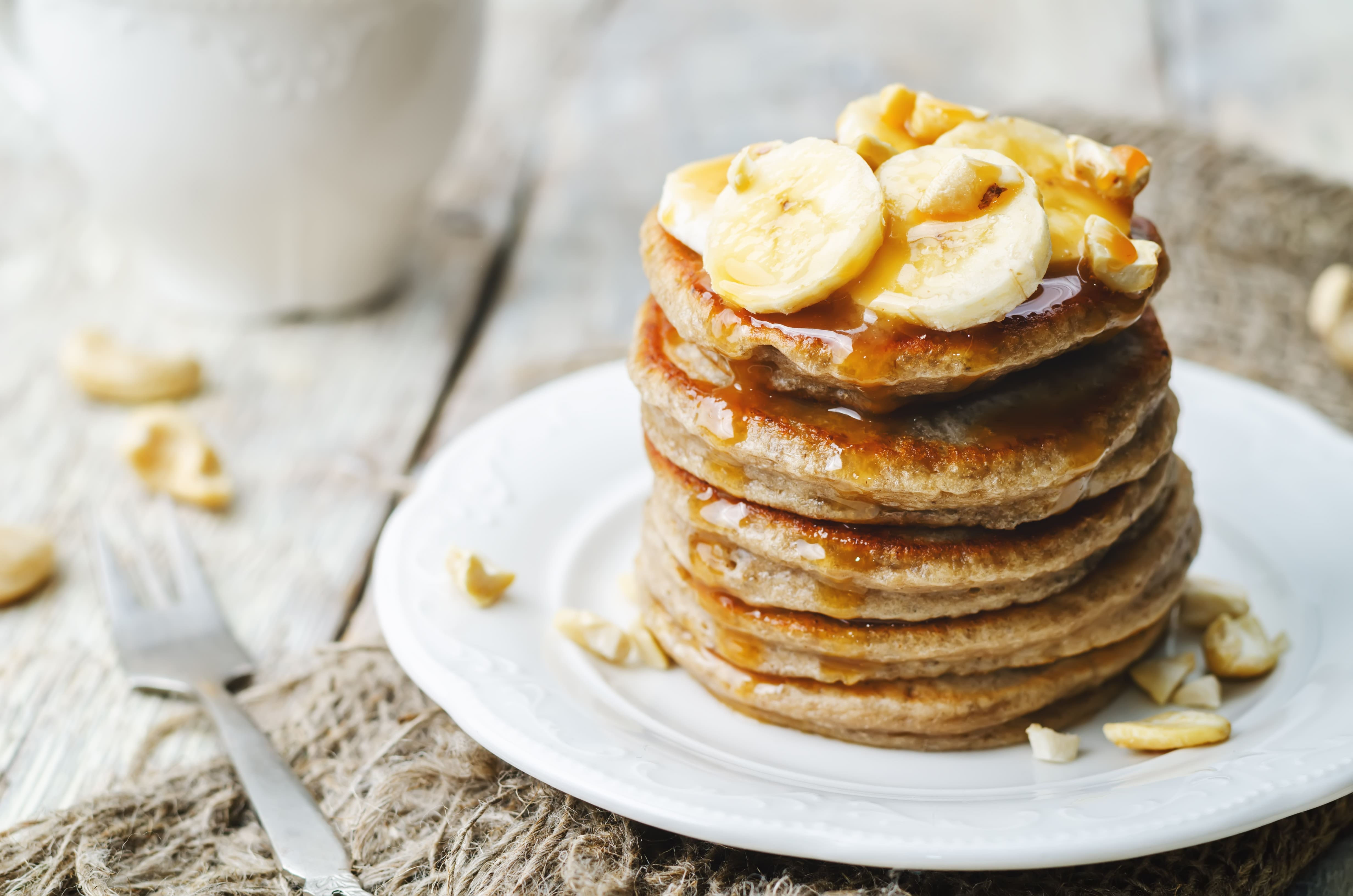 Protein packed oatmeal banana pancakes slender kitchen