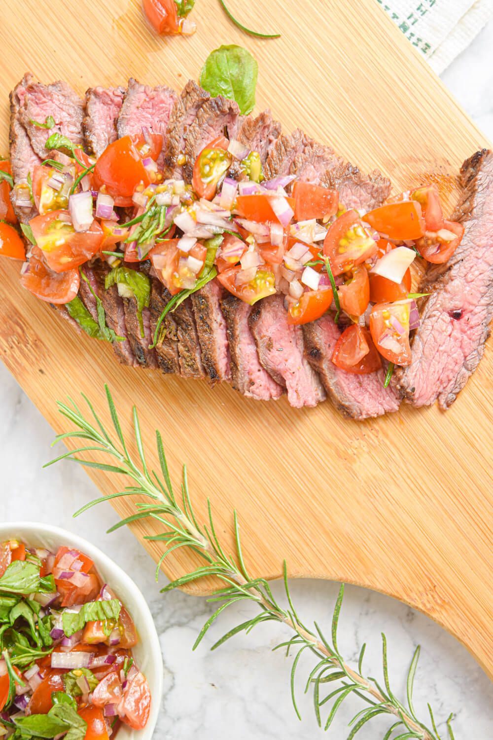 Spanish style flank steak that
