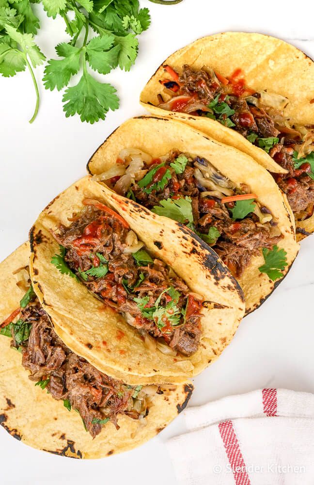 Slow Cooker Korean Beef Tacos Slender Kitchen