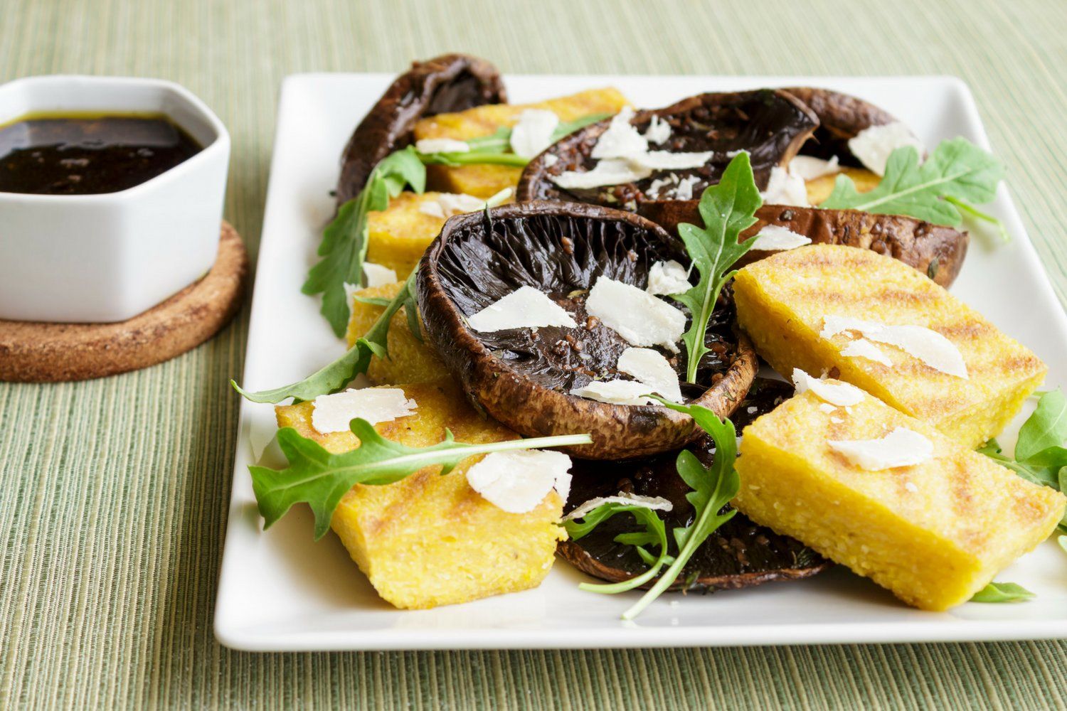 Grilled Balsamic Mushrooms and Polenta