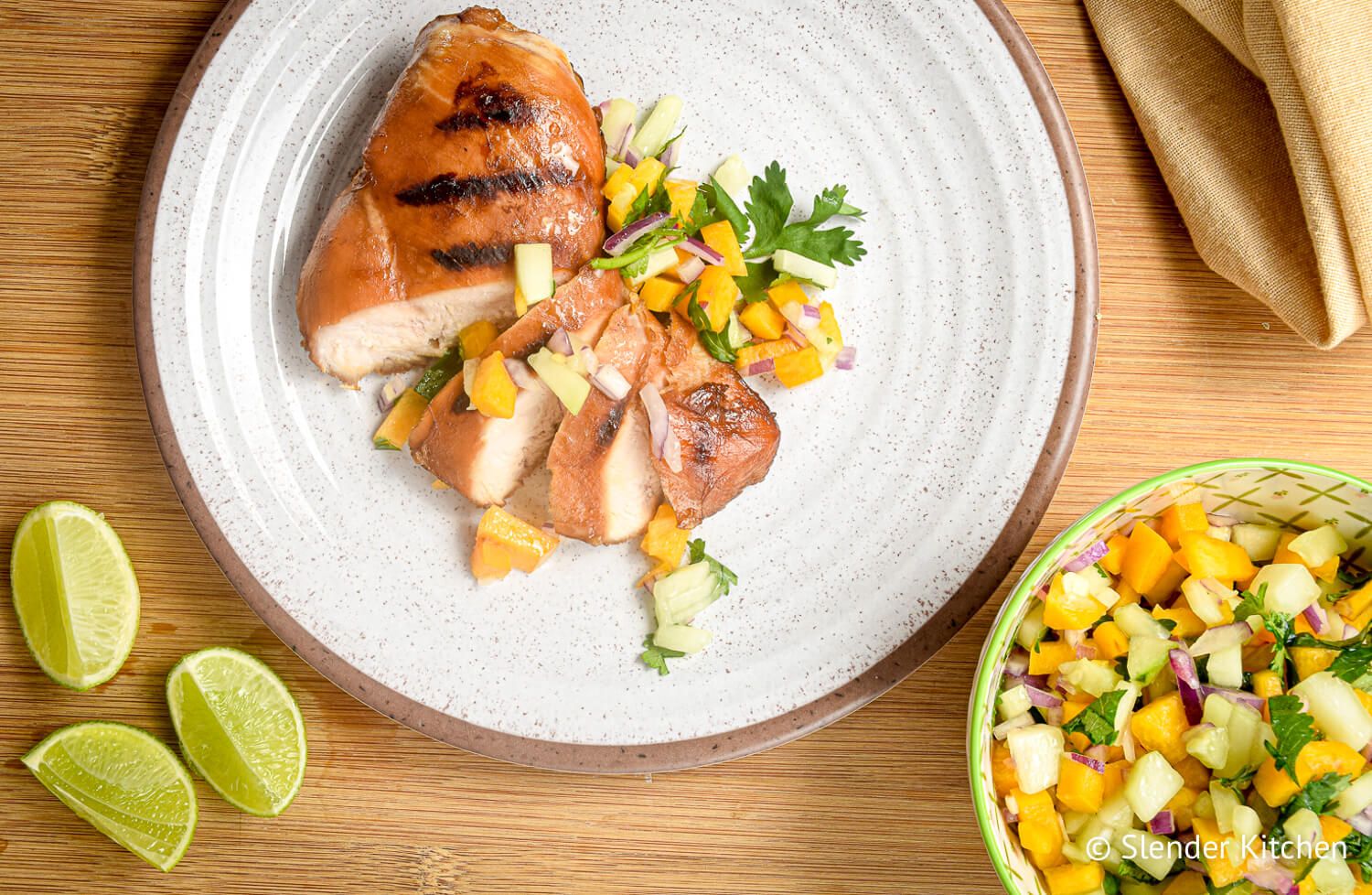 Grilled Chicken with Peach Salsa