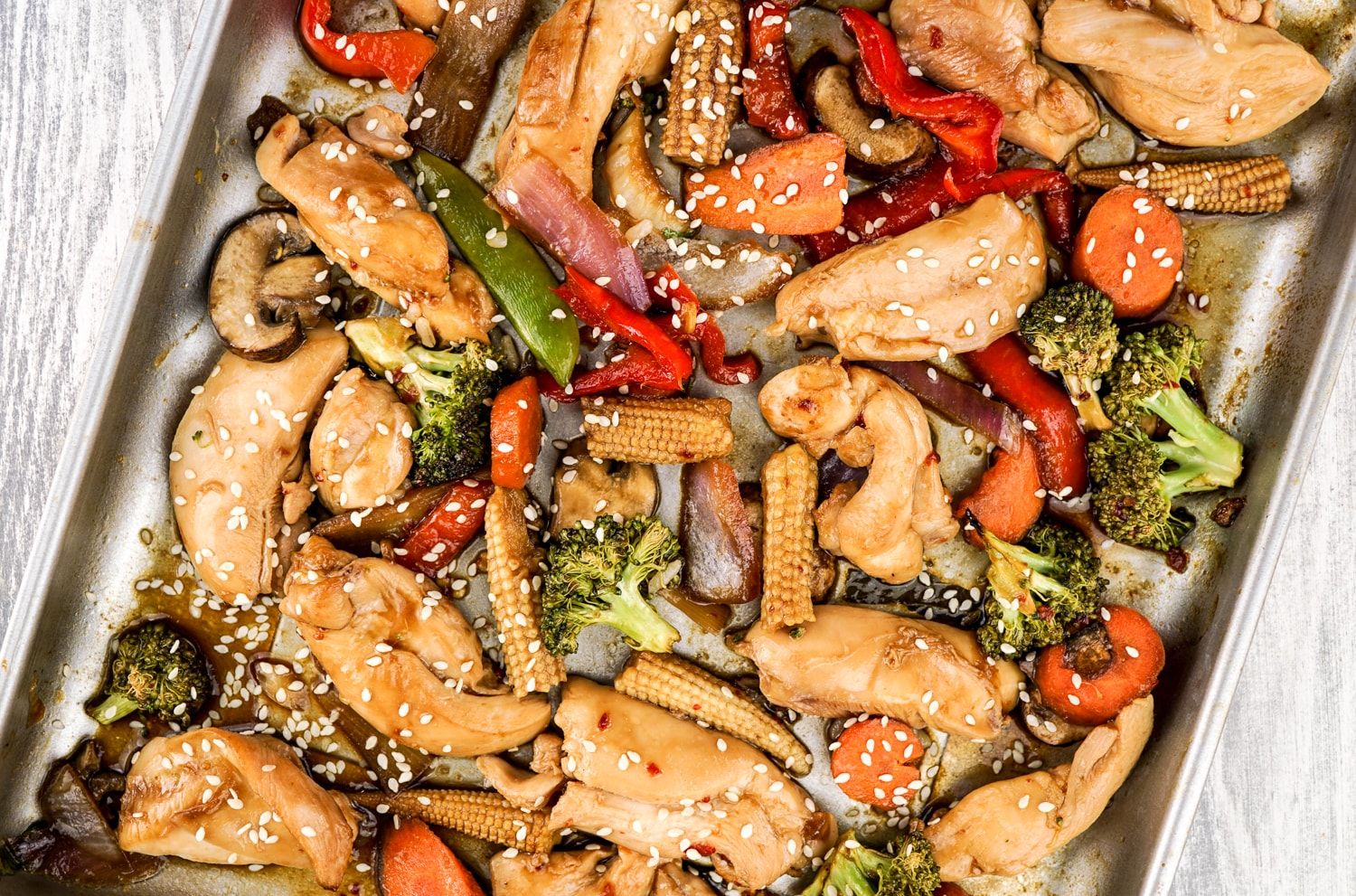 Healthy Sheet Pan Asian Chicken Stir-Fry 