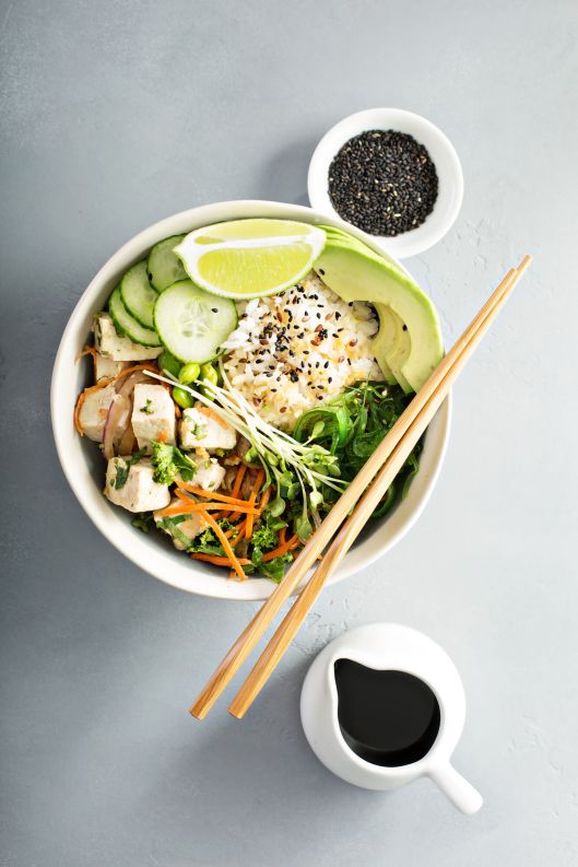 Spicy Vegetarian Sushi Bowls - Slender Kitchen