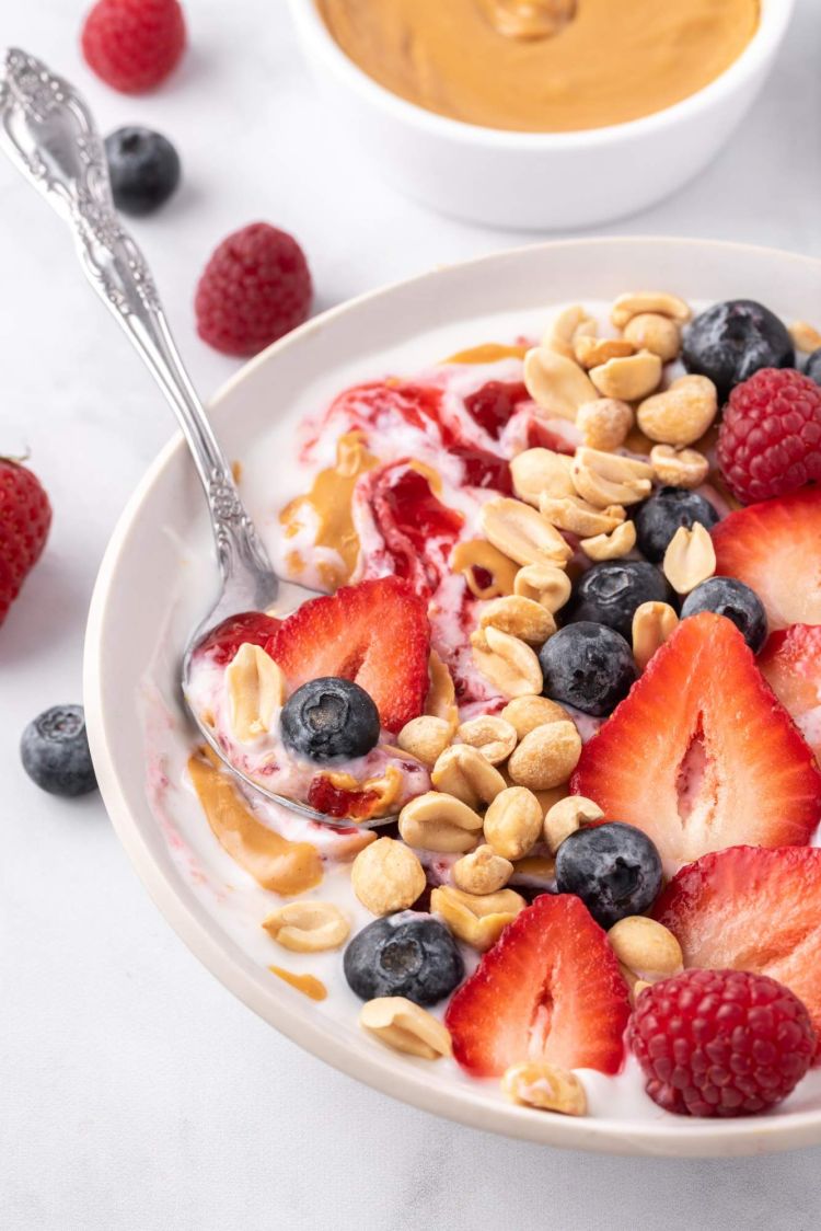 Peanut Butter and Jelly Yogurt Bowls