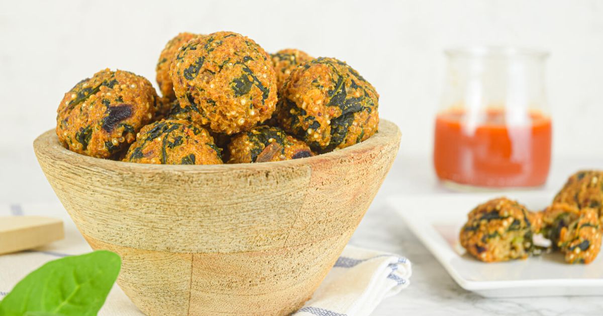 Quinoa Spinach Meatballs - Slender Kitchen