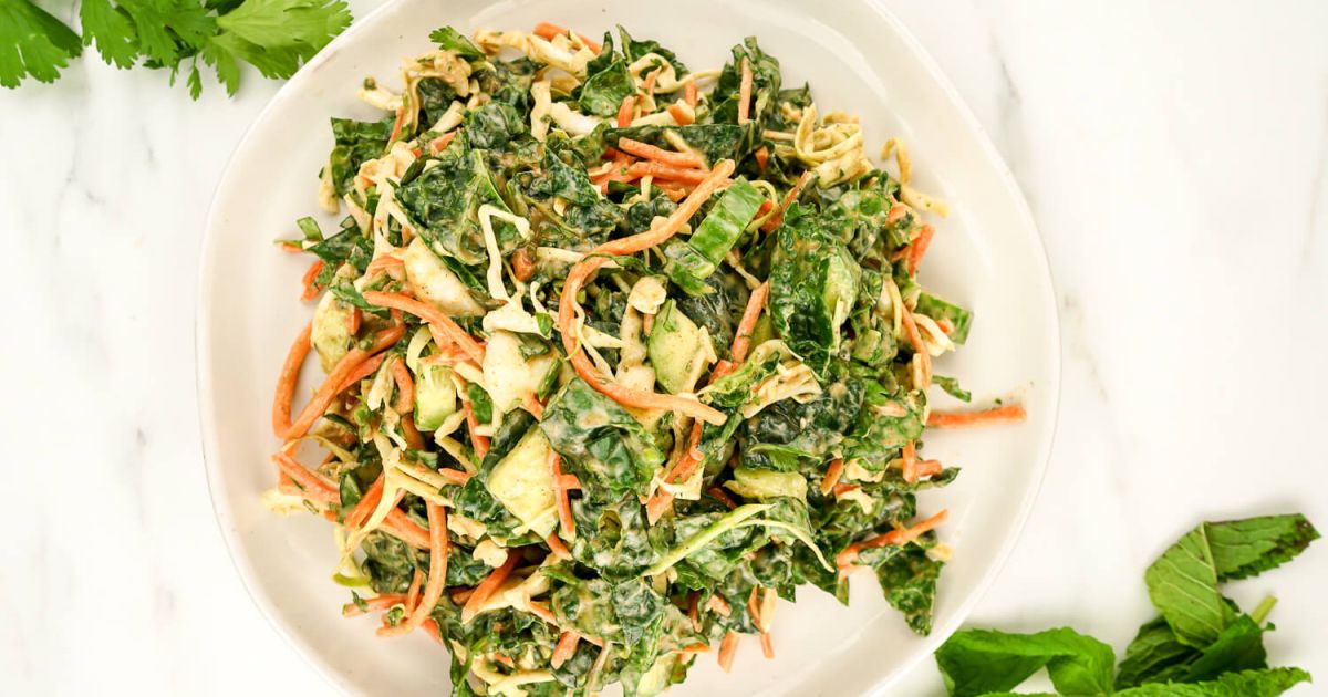 Asian Kale Apple Slaw - Slender Kitchen