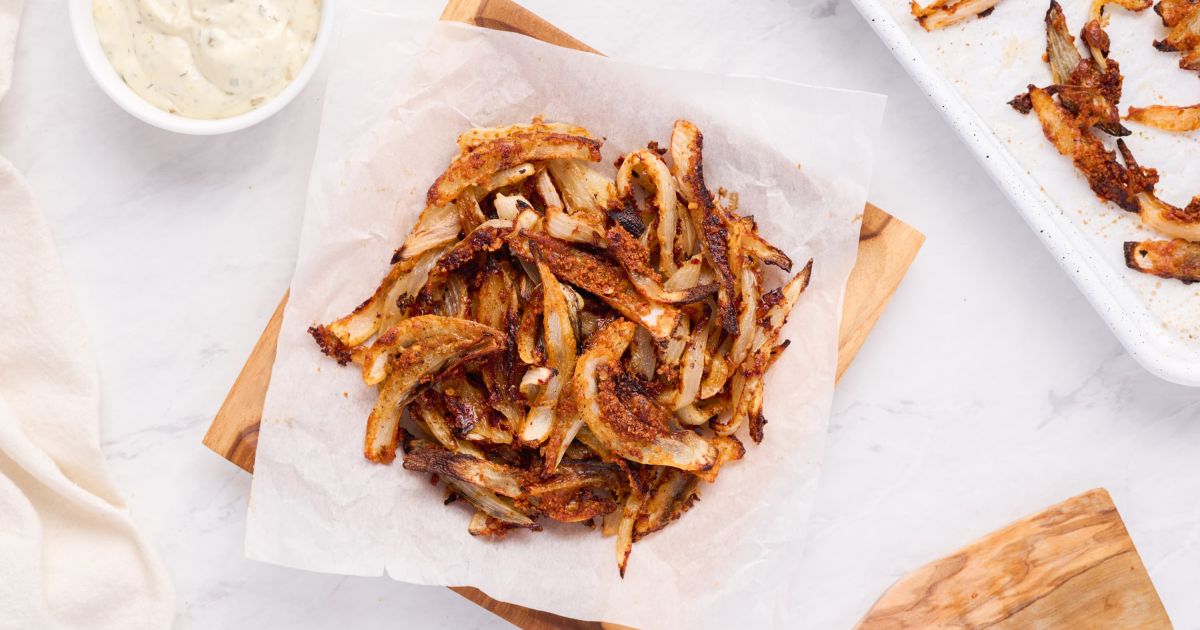 Baked Parmesan Onion Straws - Slender Kitchen