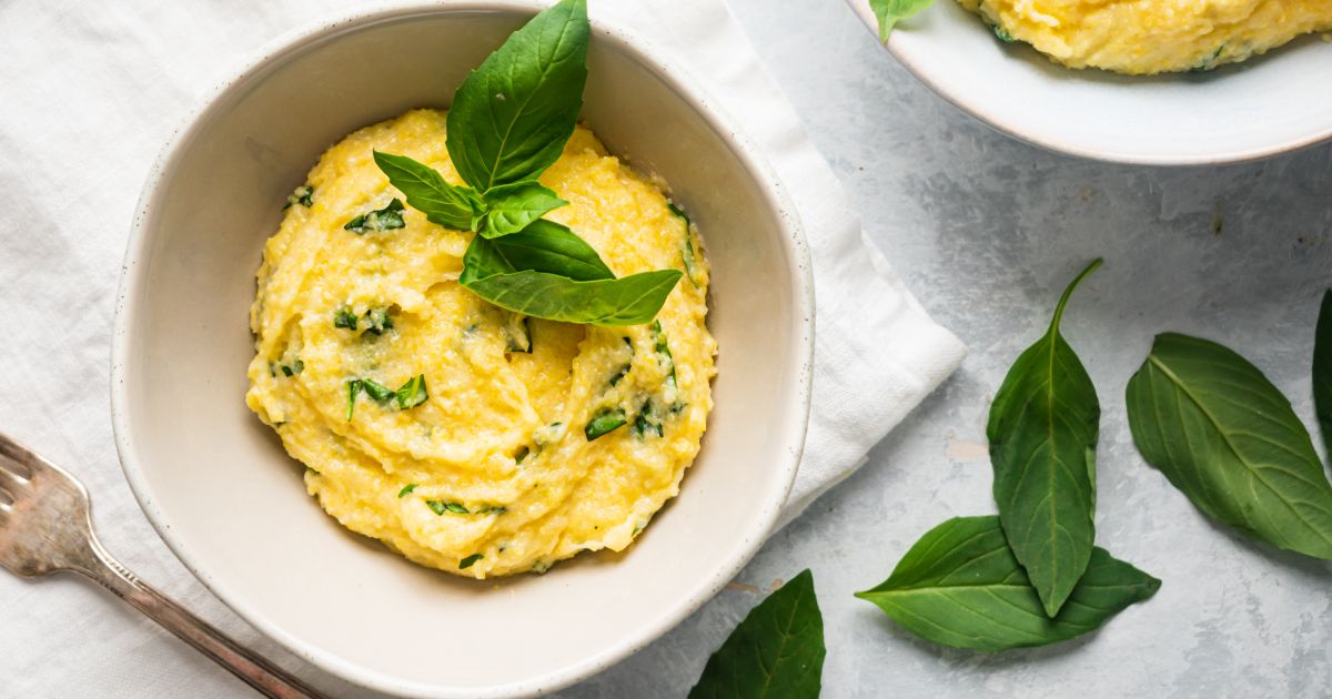 Parmesan Polenta with Basil (Foolproof Recipe!)- Slender Kitchen