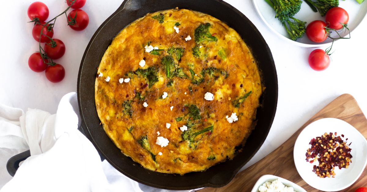 Broccoli and Cheese Frittata - Slender Kitchen