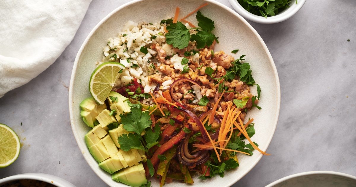 Taco Bowls with Cauliflower Rice - Slender Kitchen