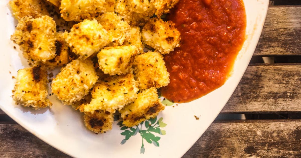 Cheesy “Fried” Mozzarella Bites Slender Kitchen
