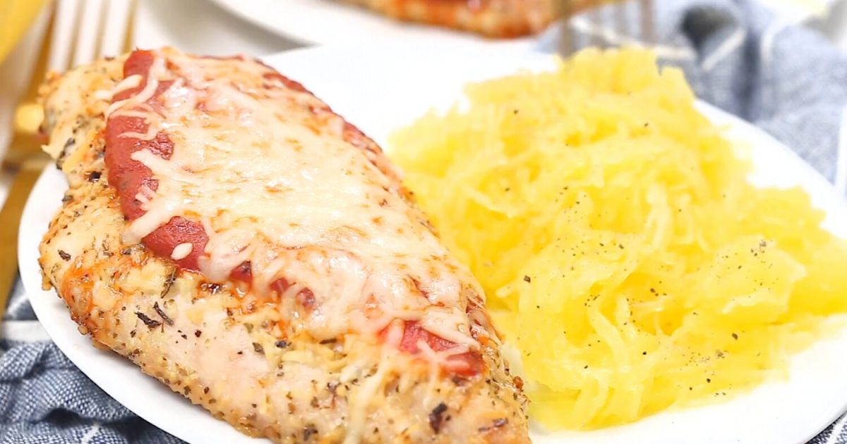 Baked Chicken Parmesan with Spaghetti Squash - Slender Kitchen