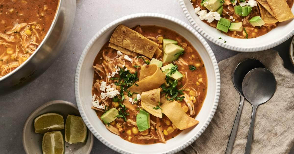 Chicken Tortilla Soup with Corn (Healthy & Freezer-Friendly!)