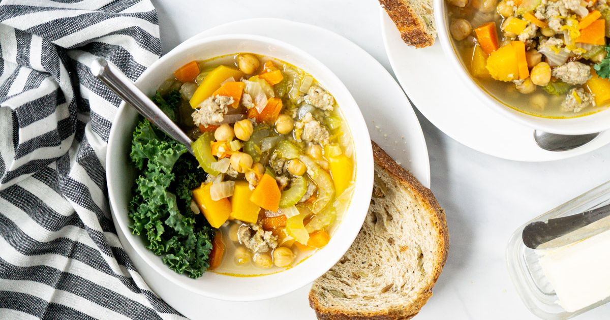 Chickpea Stew with Sausage and Butternut Squash