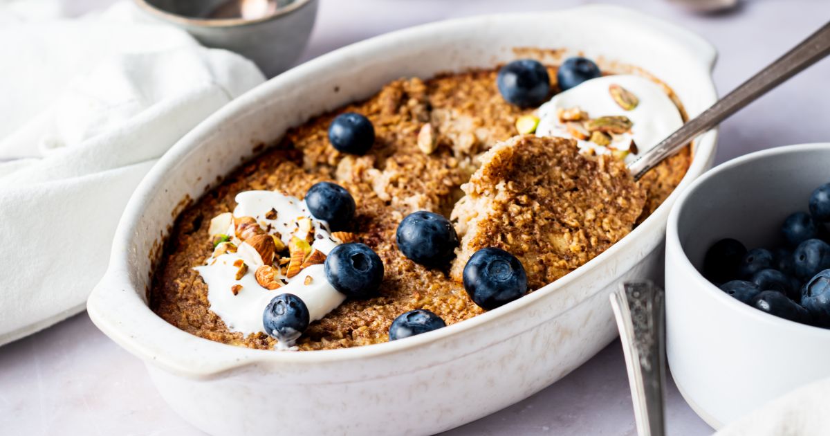 Cinnamon Baked Oatmeal (One Bowl) Slender Kitchen