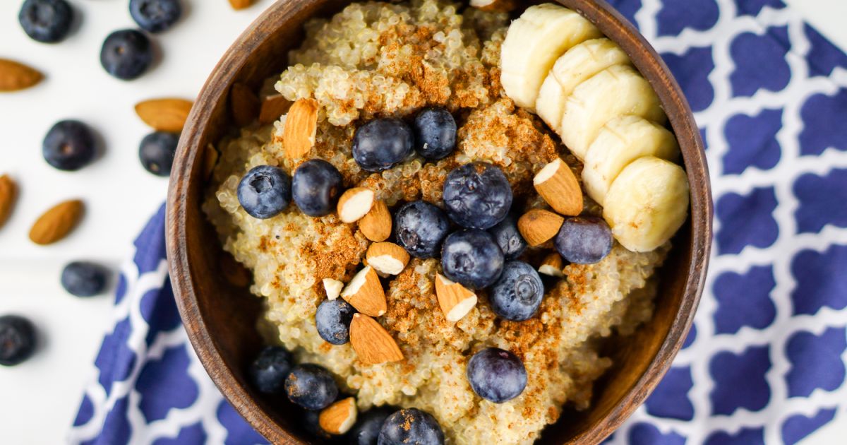 Cinnamon Quinoa Breakfast Bowl with Berries Slender Kitchen