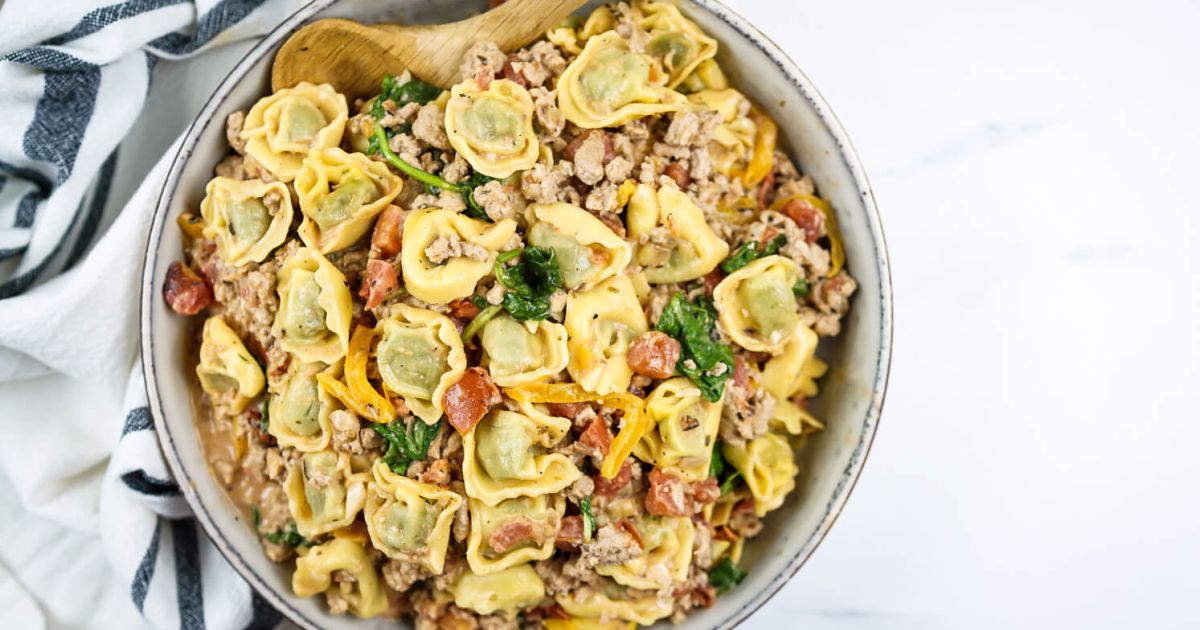 Creamy Chicken Tortellini with Spinach - Slender Kitchen