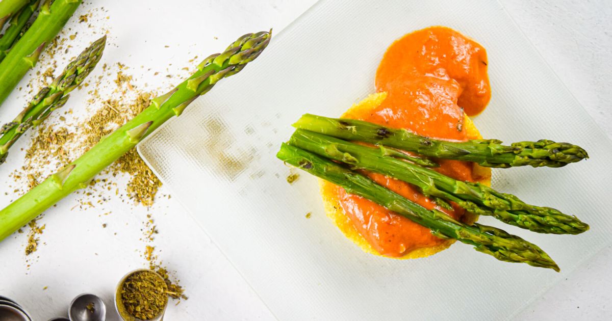 Crispy Polenta with Asparagus Slender Kitchen