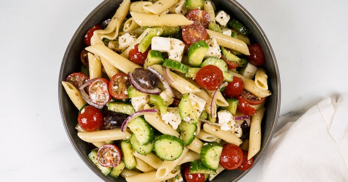 Greek Pasta Salad - Slender Kitchen