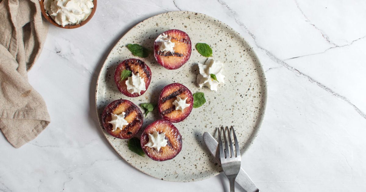 Grilled Plums - Slender Kitchen