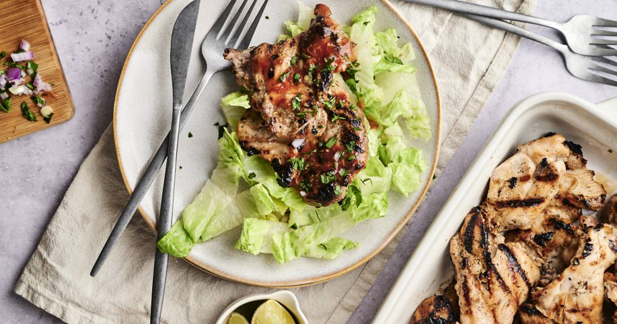 Grilled Sriracha Barbecue Chicken - Slender Kitchen