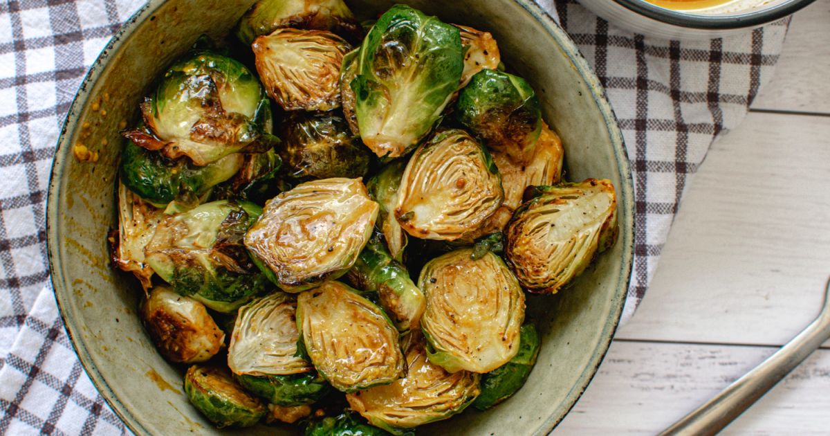 Honey Mustard Brussels Sprouts - Slender Kitchen