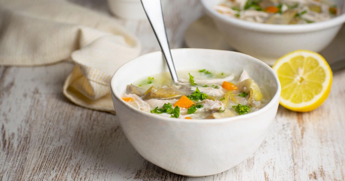Lemon Chicken Artichoke Soup (Slow Cooker, Instant Pot, or Stovetop)