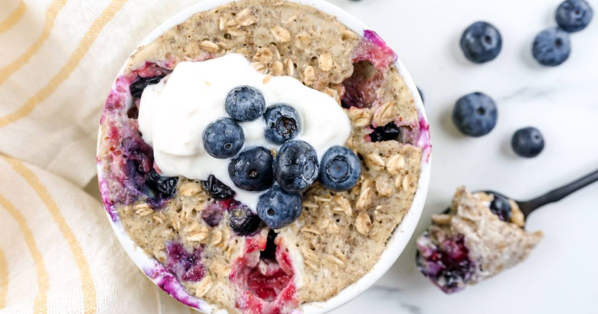 Microwave Blueberry Oatmeal Muffin Slender Kitchen
