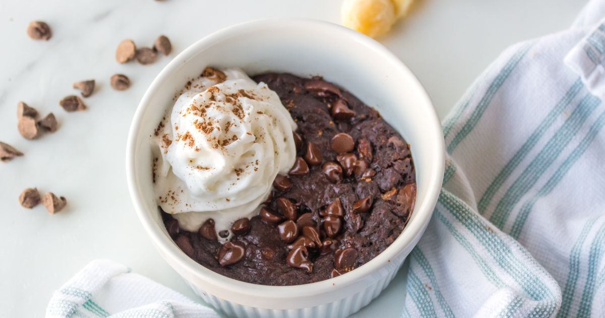 Microwave Chocolate Peanut Butter Mug Cake - Slender Kitchen