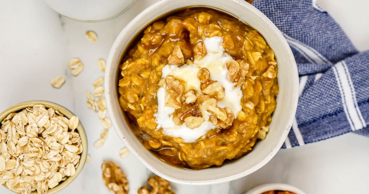 Microwave Pumpkin Pie Oatmeal - Slender Kitchen