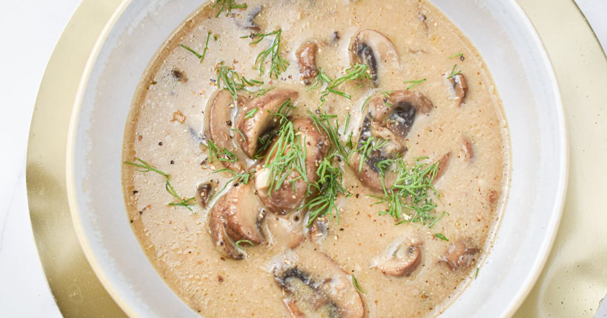 Mushroom Soup (Light & Healthy) - Slender Kitchen