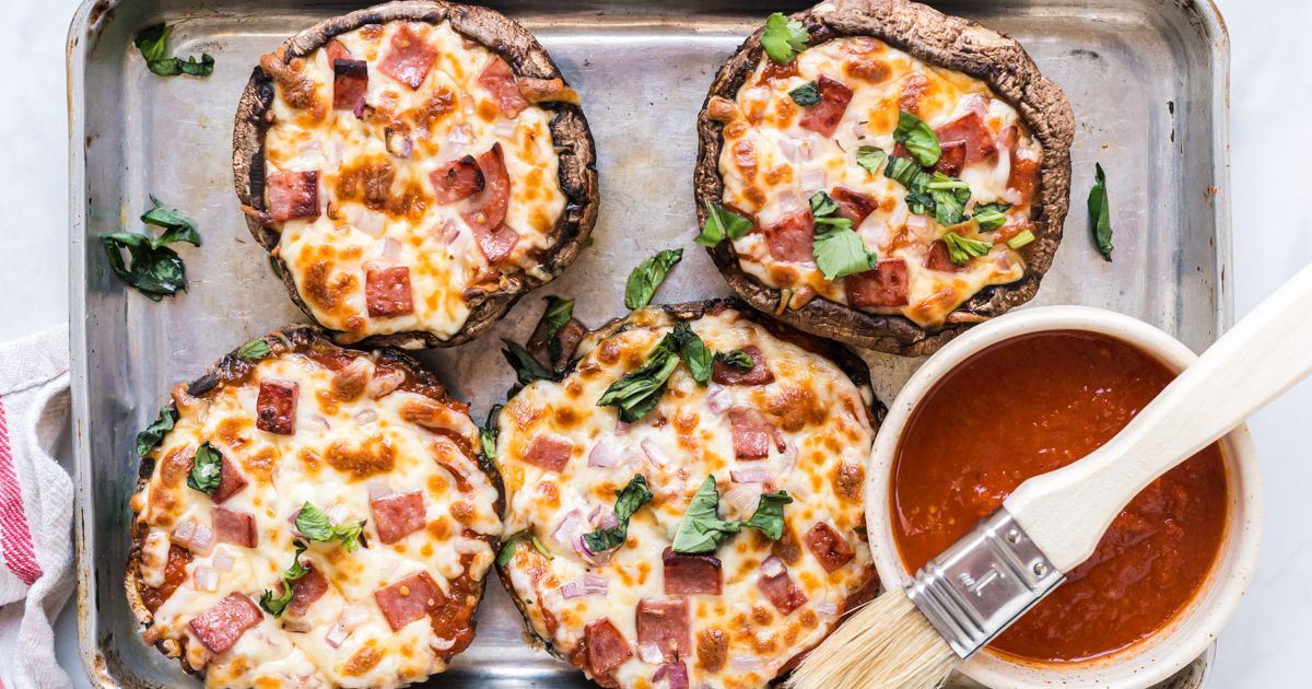 Portobello Mushroom Pizzas Slender Kitchen