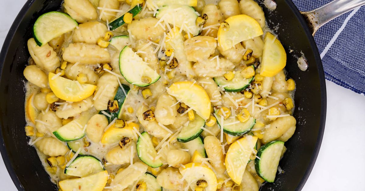 Potato Gnocchi with Zucchini and Corn Slender Kitchen