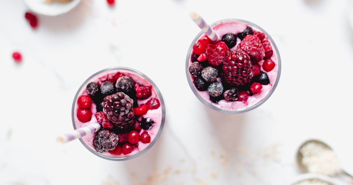 Protein Packed Banana Berry Smoothie - Slender Kitchen