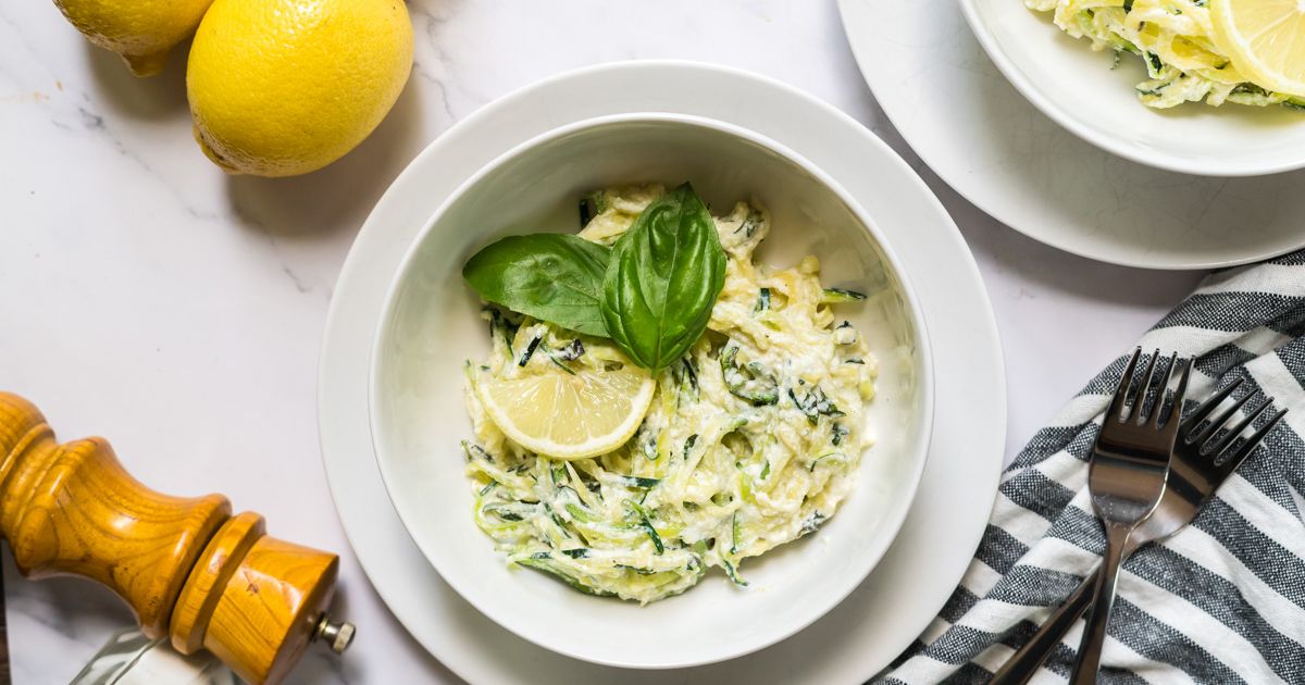Creamy Ricotta Zucchini Noodles - Slender Kitchen