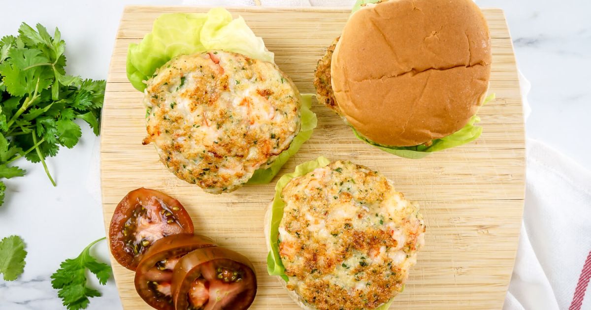 Crispy Shrimp Burgers - Slender Kitchen