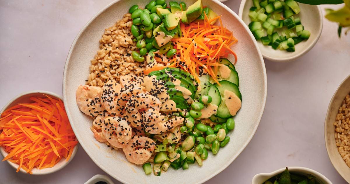 Shrimp Sushi Bowls - Slender Kitchen