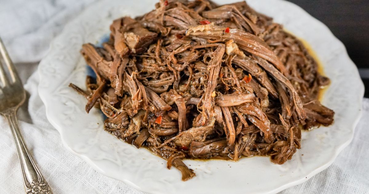 Slow Cooker Balsamic Beef Roast - Slender Kitchen