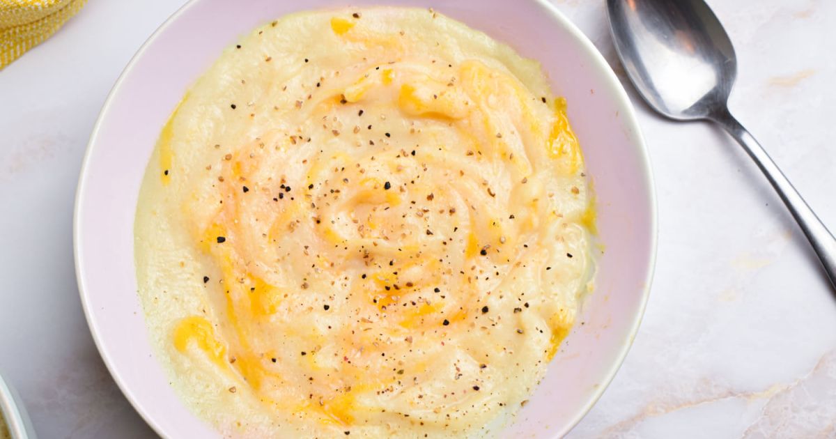 Slow Cooker Cheesy Cauliflower Soup Slender Kitchen