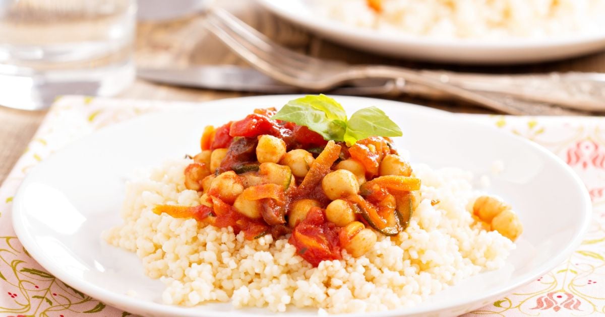 Slow Cooker Mediterranean Chickpeas - Slender Kitchen