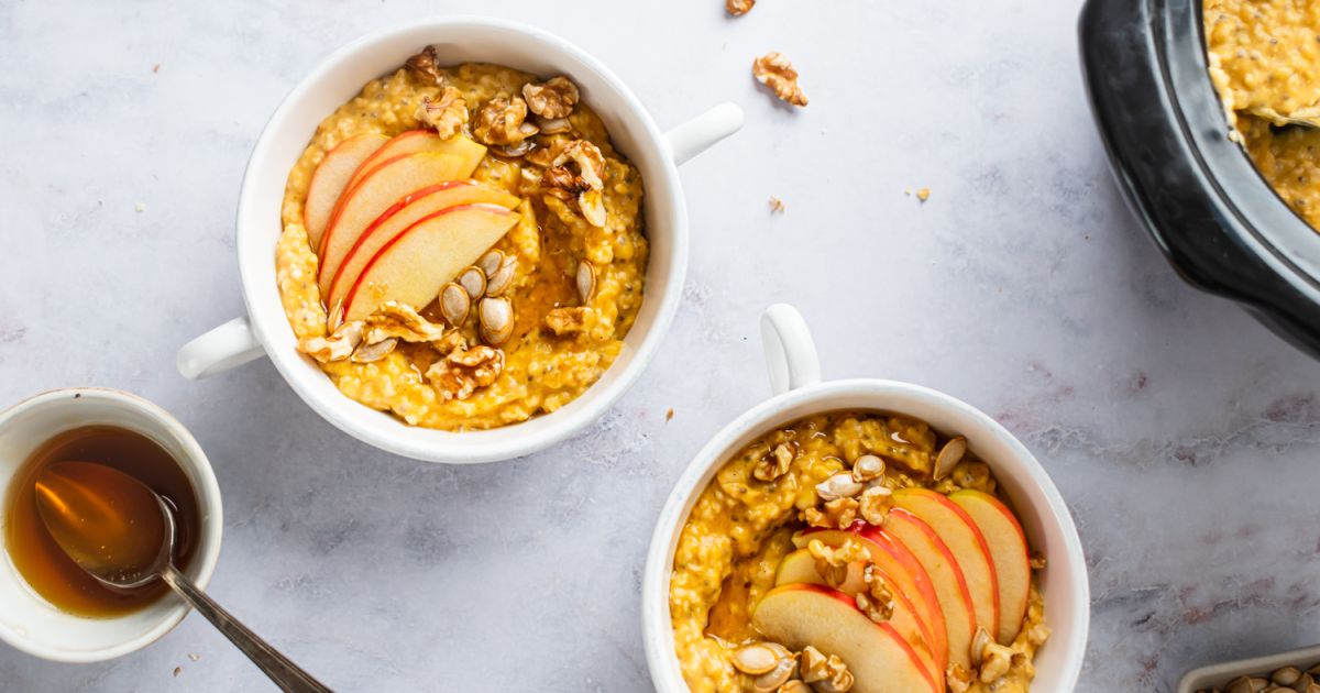 Slow Cooker Pumpkin Steel Cut Oatmeal Slender Kitchen