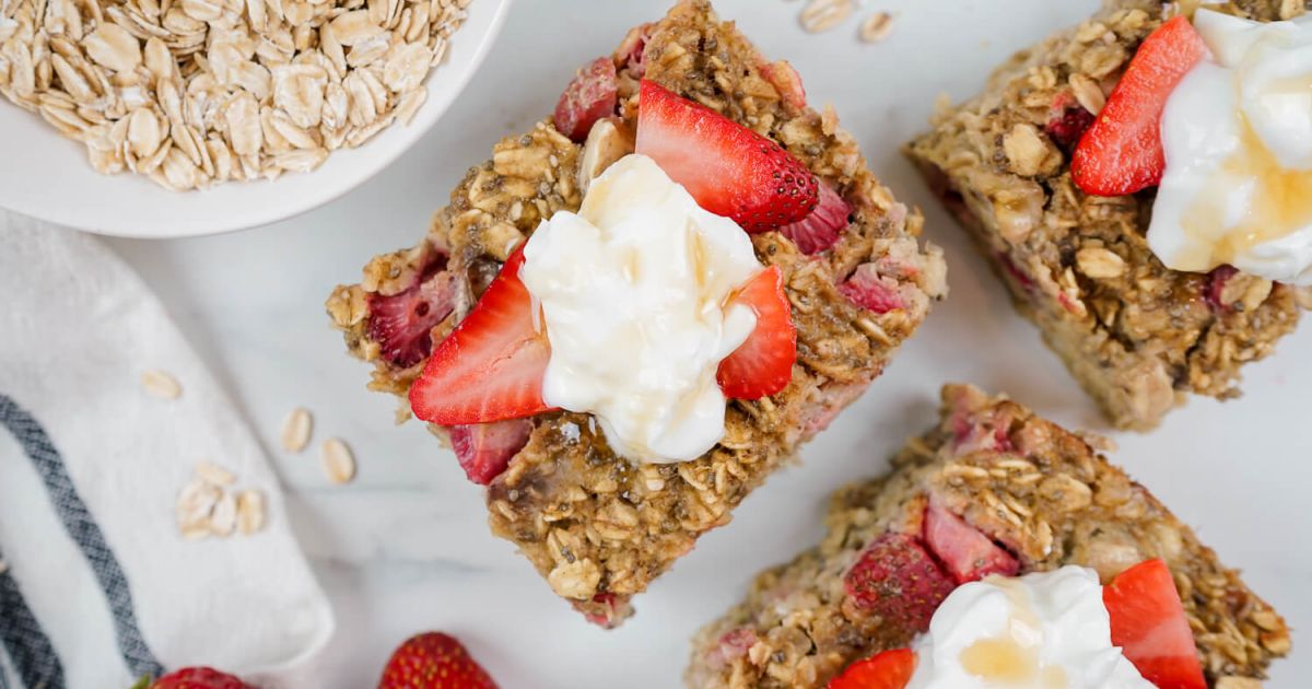 Strawberry Banana Baked Oatmeal Slender Kitchen