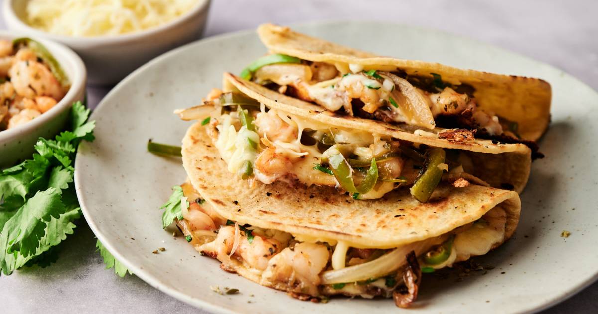 Authentic Tacos Gobernador (Cheesy Shrimp Tacos) Slender Kitchen